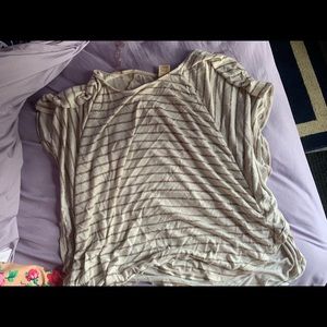 off white/gold stripe loose shirt